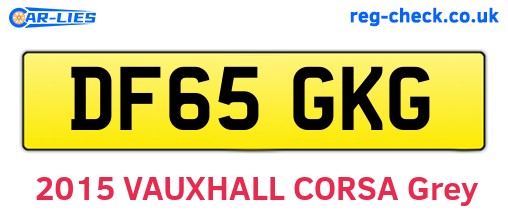 DF65GKG are the vehicle registration plates.