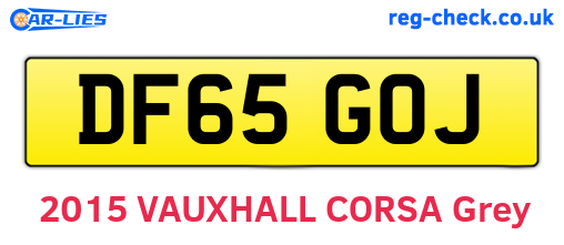 DF65GOJ are the vehicle registration plates.