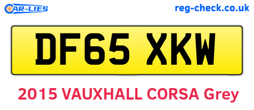 DF65XKW are the vehicle registration plates.