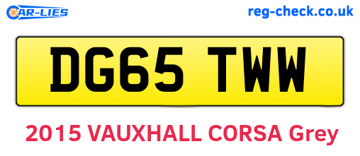 DG65TWW are the vehicle registration plates.
