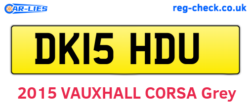 DK15HDU are the vehicle registration plates.