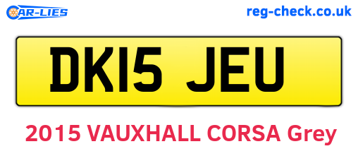 DK15JEU are the vehicle registration plates.