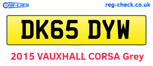 DK65DYW are the vehicle registration plates.