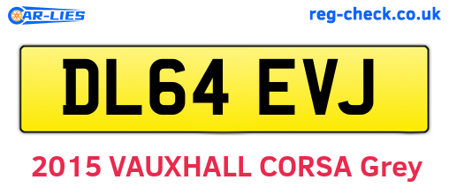 DL64EVJ are the vehicle registration plates.