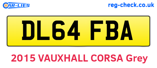 DL64FBA are the vehicle registration plates.