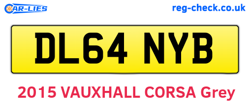 DL64NYB are the vehicle registration plates.
