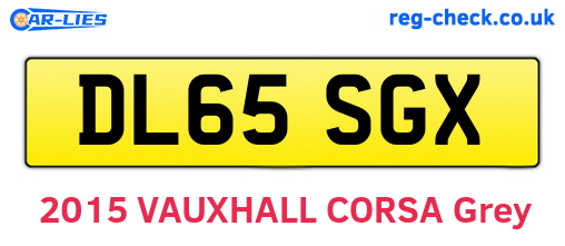 DL65SGX are the vehicle registration plates.