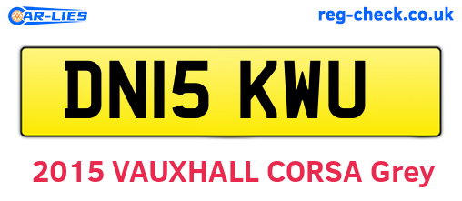DN15KWU are the vehicle registration plates.