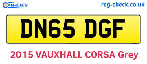 DN65DGF are the vehicle registration plates.