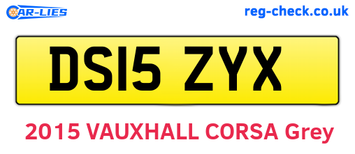 DS15ZYX are the vehicle registration plates.
