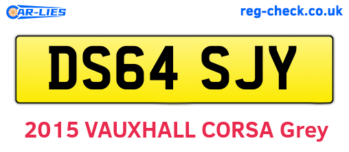 DS64SJY are the vehicle registration plates.