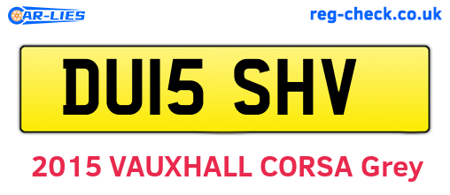 DU15SHV are the vehicle registration plates.