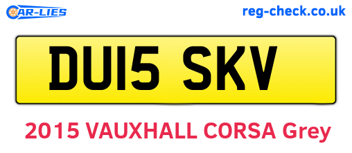 DU15SKV are the vehicle registration plates.