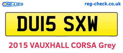 DU15SXW are the vehicle registration plates.