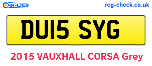DU15SYG are the vehicle registration plates.