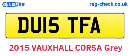 DU15TFA are the vehicle registration plates.