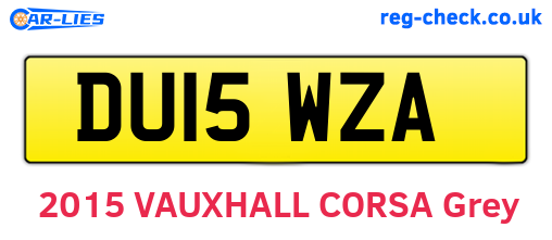 DU15WZA are the vehicle registration plates.