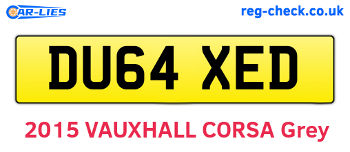 DU64XED are the vehicle registration plates.