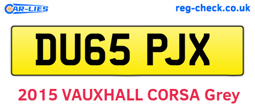 DU65PJX are the vehicle registration plates.
