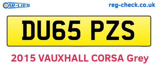 DU65PZS are the vehicle registration plates.