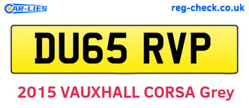 DU65RVP are the vehicle registration plates.