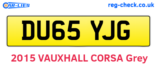 DU65YJG are the vehicle registration plates.
