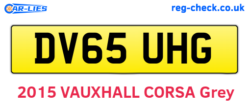 DV65UHG are the vehicle registration plates.
