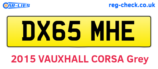 DX65MHE are the vehicle registration plates.