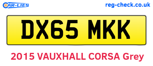 DX65MKK are the vehicle registration plates.