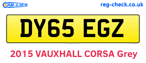DY65EGZ are the vehicle registration plates.