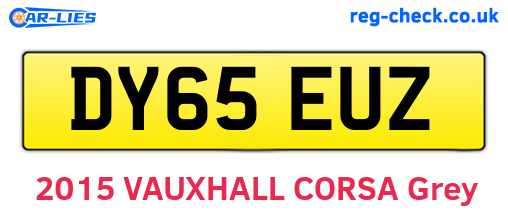 DY65EUZ are the vehicle registration plates.