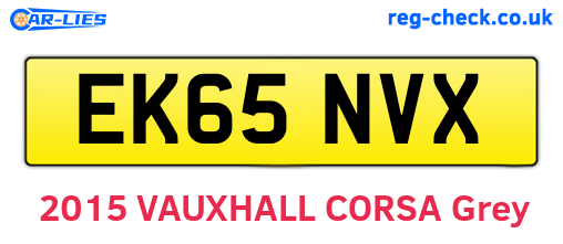 EK65NVX are the vehicle registration plates.