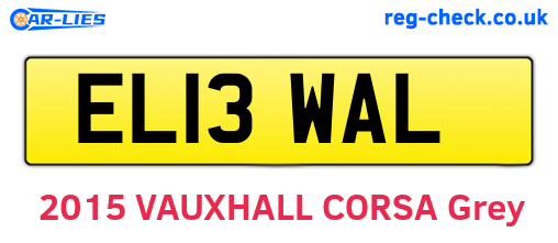 EL13WAL are the vehicle registration plates.