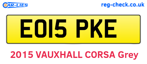 EO15PKE are the vehicle registration plates.