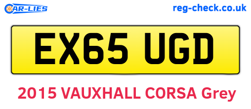 EX65UGD are the vehicle registration plates.