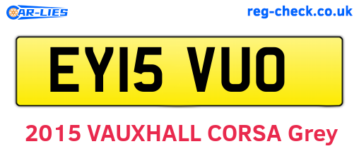 EY15VUO are the vehicle registration plates.