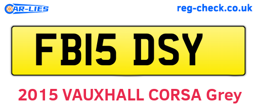 FB15DSY are the vehicle registration plates.