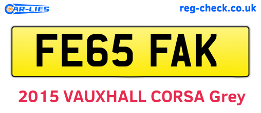 FE65FAK are the vehicle registration plates.