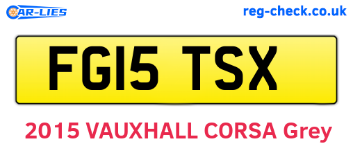 FG15TSX are the vehicle registration plates.