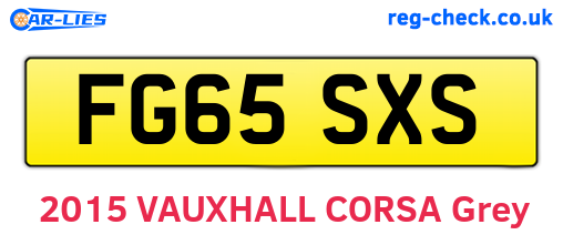 FG65SXS are the vehicle registration plates.
