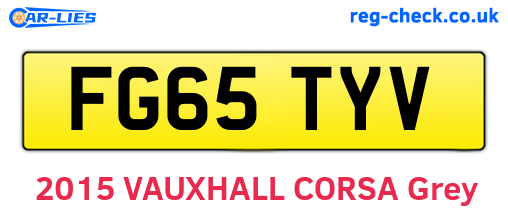 FG65TYV are the vehicle registration plates.