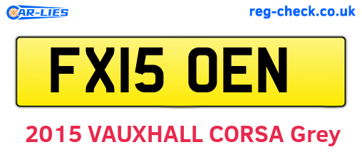 FX15OEN are the vehicle registration plates.