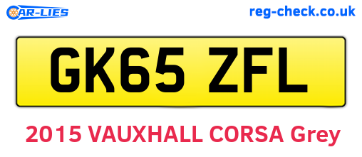 GK65ZFL are the vehicle registration plates.