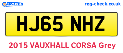 HJ65NHZ are the vehicle registration plates.