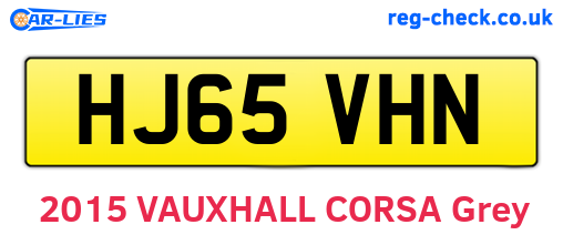 HJ65VHN are the vehicle registration plates.