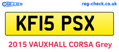 KF15PSX are the vehicle registration plates.