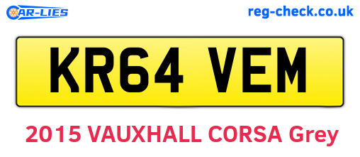 KR64VEM are the vehicle registration plates.