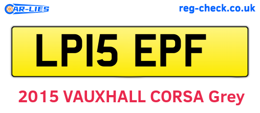 LP15EPF are the vehicle registration plates.