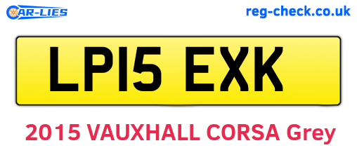LP15EXK are the vehicle registration plates.