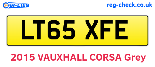 LT65XFE are the vehicle registration plates.